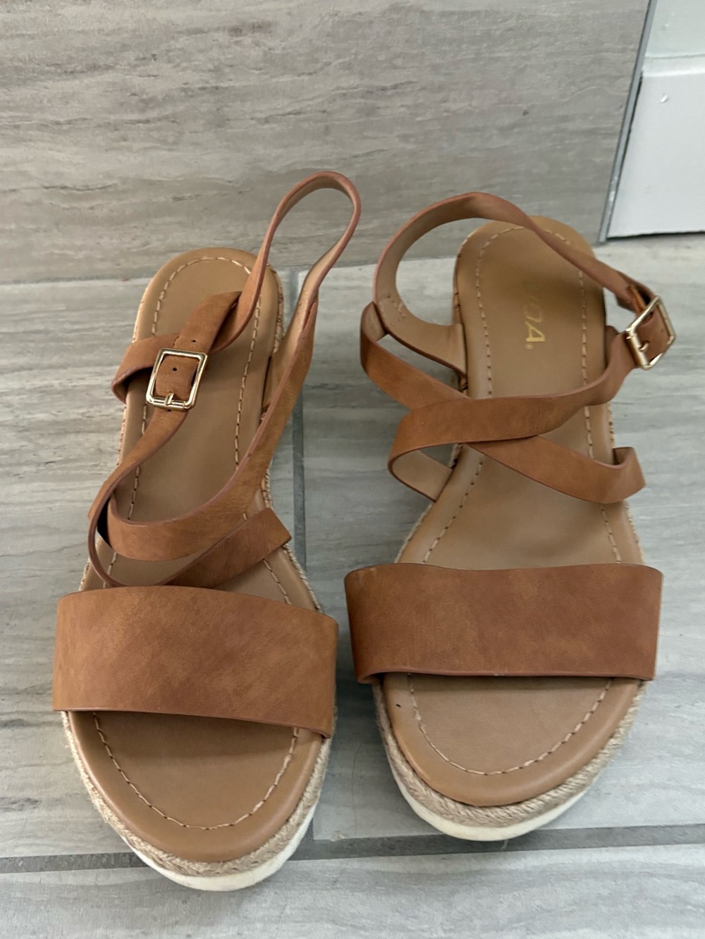 Soda Brown Strappy Platform Sandals
